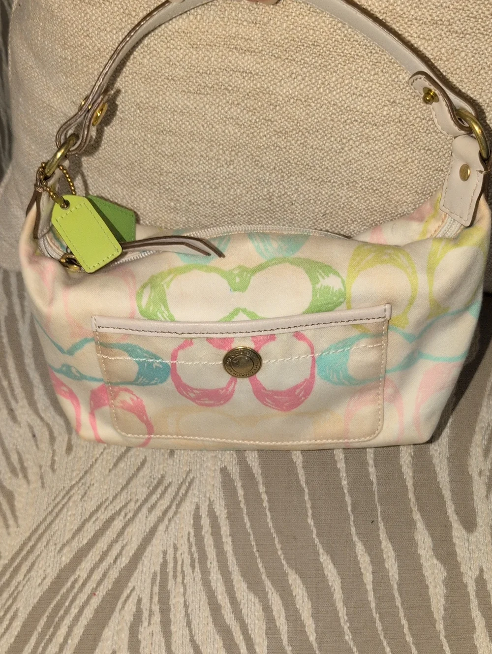 Vintage Coach Hamptons Weekend Scribble Top Handle Mini Bag